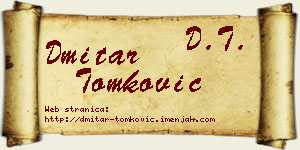 Dmitar Tomković vizit kartica